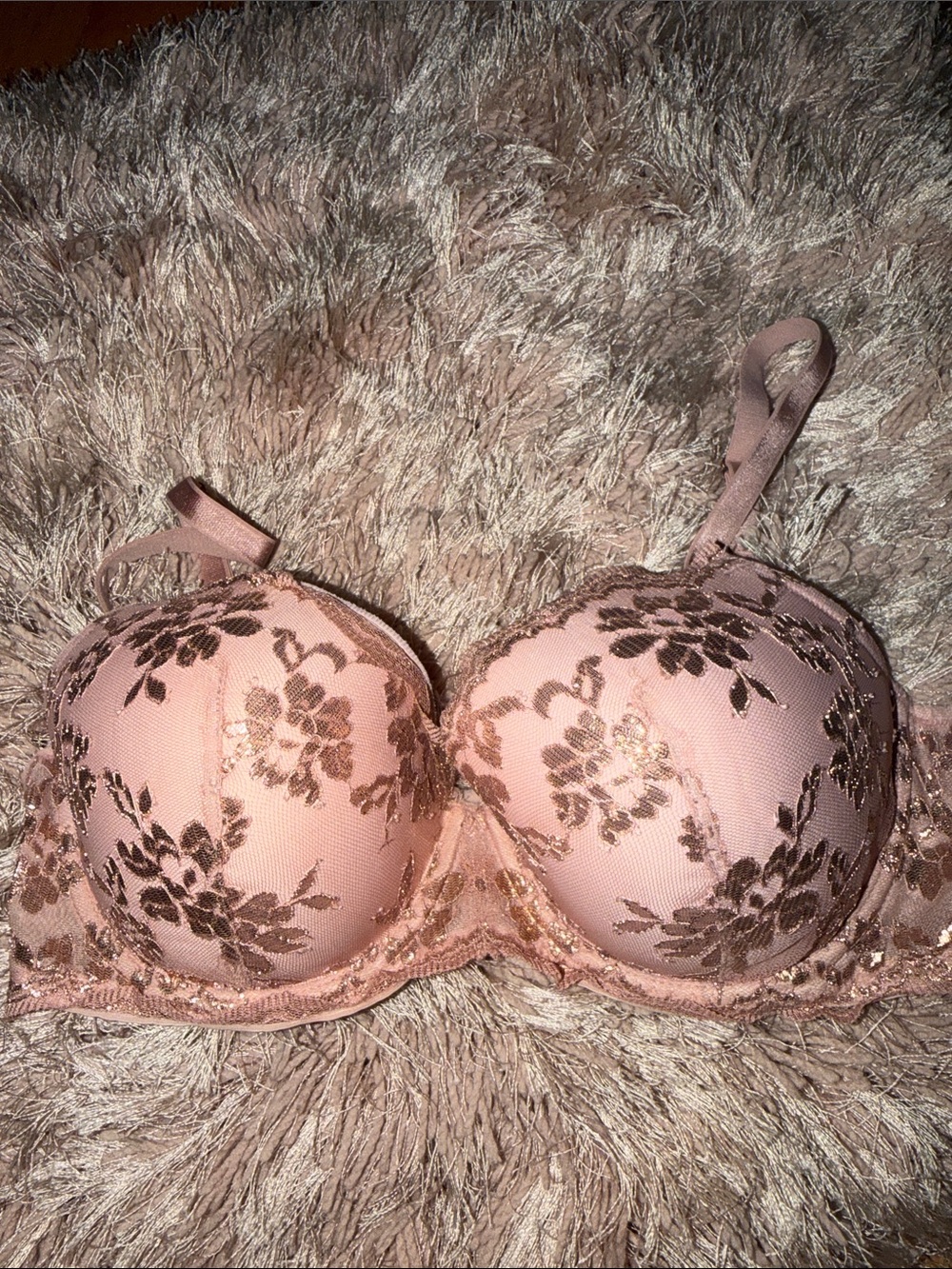 Victoria's Secret Pink Floral Lace Plunge Bra